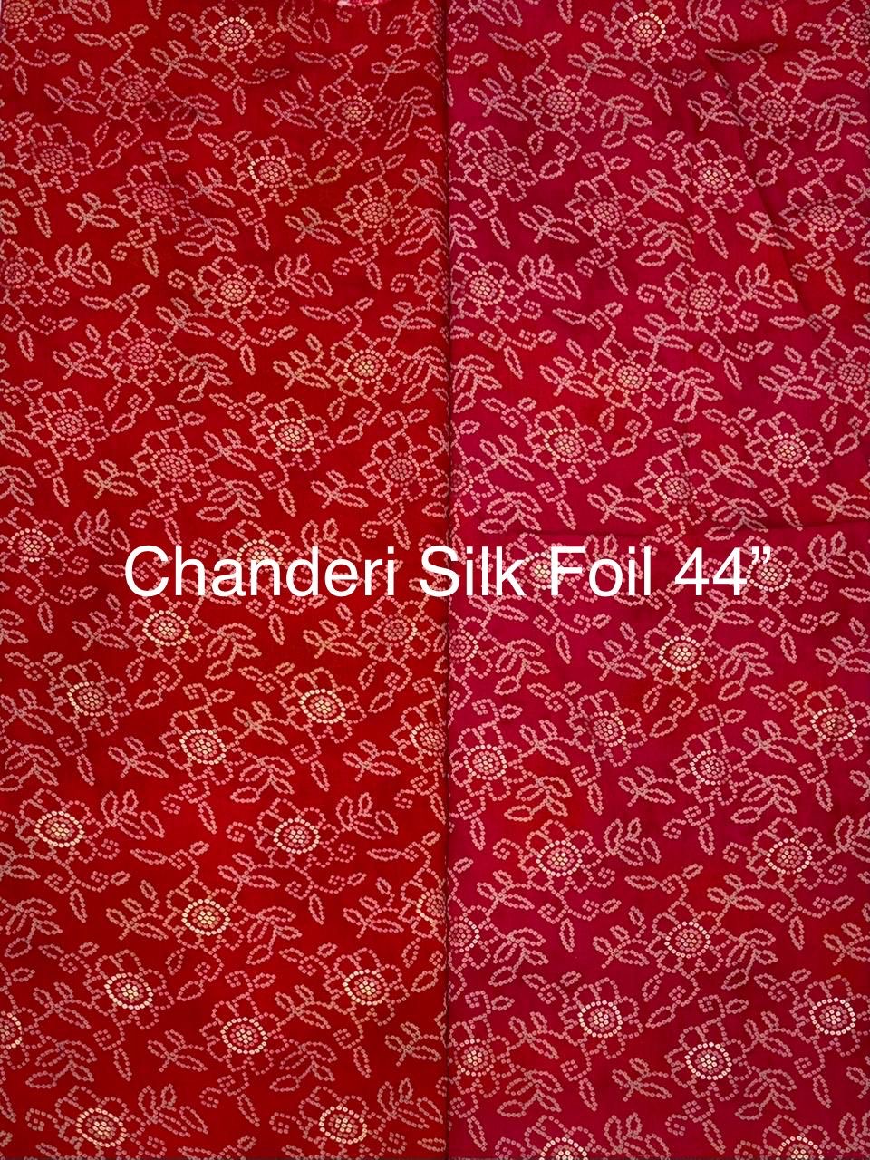 chanderi silk foil 44" bnadhani floral jaal